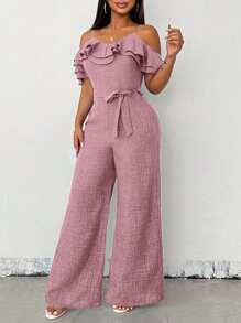 Chiquease 女士纯色宽松休闲连体裤