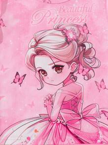 Bộ đồ mặc nhà gồm 2 chiếc áo dài tay bó sát in hình công chúa băng giá màu xanh nhạt cho bé gái và quần dài - Hồng - Xem 5