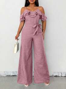 Chiquease 女士纯色宽松休闲连体裤