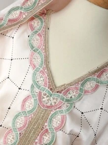 SHEIN Explorewe 2pcs Long Headscarf And Robe Set - White - View 7