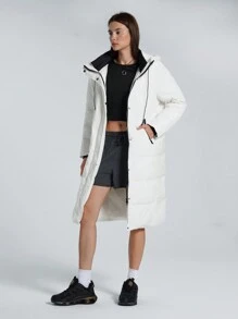 LYSMO Women's Casual Long Hooded Feathers& Down Coat, Winter