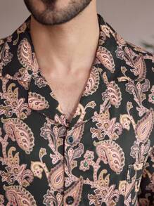 Manfinity ChillVibe Bộ đồ ngủ thường ngày 2 món áo dài tay in họa tiết cổ ve ve dành cho nam và quần dài - Nhiều màu - Xem 8