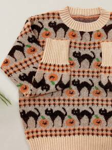 Áo len dệt kim cổ tròn tay dài thanh lịch cổ điển mới - Nhiều màu - Xem 4