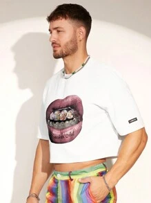 FeverCity Men's Loose Fit Printed Knit T-Shirt - Multicolor - View 3