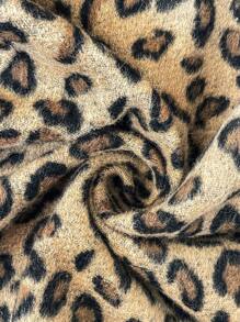 SHEIN Frenchy Plus Size Leopard Print Casual Utility Shacket Fall/Winter - Multicolor - View 6