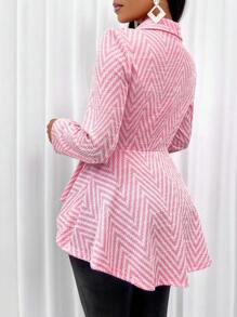 Zolique Fruit-Neck Suit Jacket With Asymmetrical Hem Overalls