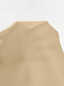 SHEIN Privé 女士时尚休闲优雅通勤豹纹荷叶边袖修身长袖 T 恤，秋季 T 恤秋季女式上衣长袖女式上衣外出上衣 - 卡其色 - 查看 7