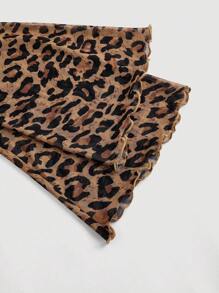 SHEIN MOD Women's Leopard Print Tie Front Long Sleeve Cropped Top,Concert Women Outfit,Hollowed Costumes,Cat Woman Costume,Leopard Costume,Leopard Top,Fall Women Outfits,Long Sleeve Mesh Top,Devil Costume,Hippie Clothes,Sexy Women Tops - Multicolor - View 4