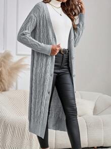 EMERY ROSE Áo len cardigan dệt kim dài tay cho nữ - Xám - Xem 3