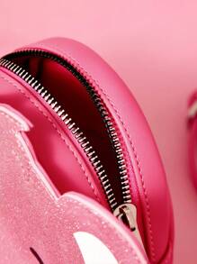 SHEIN X Care Bears Túi đeo chéo họa tiết gấu hoạt hình màu hồng dành cho nữ - Hồng - Xem 4