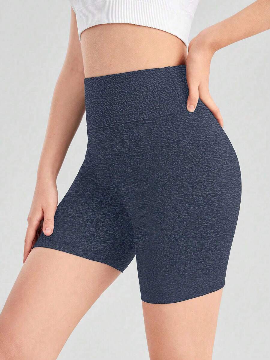 SHEIN กางเกงขาสั้นสปอร์ตรัดรูป สำหรับวัยรุ่นหญิง สำหรับการวิ่ง, ฟิตเนส, ปั่นจักรยาน, โยคะ, การเดินป่า, ออกกำลังกาย - แห้งเร็ว, สไตล์ทันสมัย, หลากหลาย, สีเทาคลาสสิก - สีเทาอ่อน - ดู 1