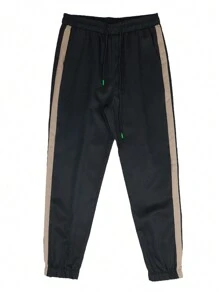 Manfinity Homme Pantaloni de jogging casual pentru bărbați, cu șnur în talie, cu buzunar