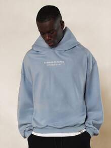 SUMWON Sumwon Records International Oversized Hoodie Streetwear Pullover Heavyweight Cotton Blend Urban Fashion Fall Winter Casual Sweatshirt