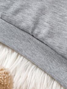 Baby Girl Crew Neck Long Sleeve Letter Print Casual Fashionable Sweatshirt