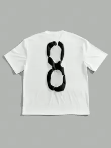 Forever 21 男式白色超大号数字印花 T 恤 - 白色 - 查看 2