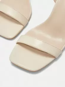 CUCCOO BIZCHIC Black PU Square-Toe High Heel Sandals For Women Spring Shoes Spring Break Easter - Apricot - View 7