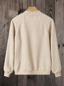 EMERY ROSE Women's Solid Minimalist Daily Wear Zip Up Jacket - Apricot - View 2