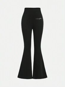 3 件套 Tween 女童针织喇叭裤，印有城市名称，休闲基本款