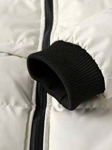 Manfinity Homme Men's Color Block Splice Long Sleeve Front Zipper Pocket Casual Outdoor Windbreaker Jacket, Men Winter Jacket, Men Outerwear, For Fall - Beige - View 8