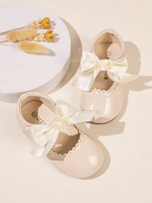 Cute Girls Fashion Mary Jane Bowknot Princess Shoes Ballet Flats - Beige - View 4