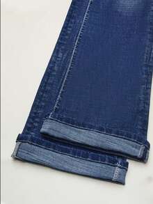 Quần Jeans Skinny Thêu Túi Giặt Phong Cách Retro Cổ Điển Của Mỹ Dành Cho Nữ - Màu xanh lam - Xem 3