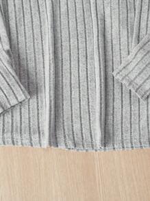 SHEIN 青少年男童两件套休闲百搭简约舒适保暖纯色高领高弹力肌肉腋下条纹耐磨面料柔软舒适亲肤长袖保暖打底衫T恤返校服秋季青少年男童服装秋冬 - 彩色 - 查看 4