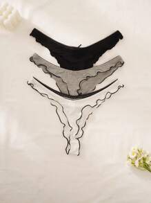 Shein Underwear&Sleepwear Basics 3 Stücke Frauen Spitzen Höschen mit Schleifen Verzierung