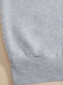 SHEIN 2 件套女士休闲字母印花保暖内衬运动衫和裤子套装，秋冬