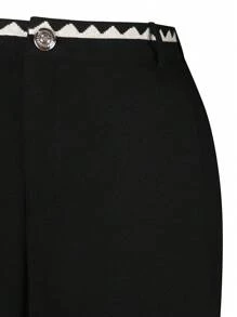 SHEIN LUNE Pantalon noir élégant et polyvalent grande taille - Noir - Voir 6