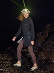 In My Nature In My Nature Women's Solid Color Drawstring Hooded Outdoor Windbreaker Jacket Winter Women Tops