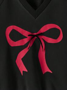 SHEIN MOD Sudadera con capucha con bloques de color y estampado de mariposa para tallas grandes