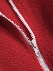 DAZY 女士休闲蓬松内衬外套，饰有缎带，秋冬季女装外套 - 紅色 - 查看 9