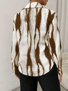 Uhlyne Áo sơ mi công sở dài tay thường ngày cho nữ, mùa thu, áo dài tay - màu nâu - Xem 2