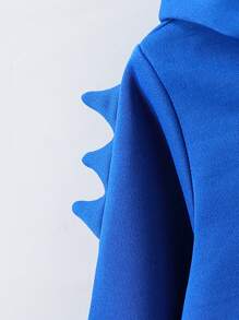 SHEIN Moletom casual com capuz e manga comprida para menino com bolso frontal e estampa