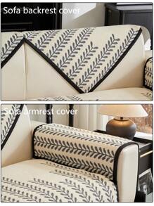 1pc Plush Jacquard Sofa Cushion, Soft And Warm Autumn And Winter Pet Friendly, Non-Slip And Non-Dirty, Living Room Bedroom Outdoor Can Use Sofa Cover