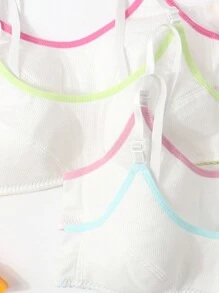 Teen Girl Contrasting Trim Simple Lingerie - Multicolor - View 3