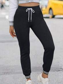 INAWLY Women's Casual Drawstring Waist Black Harem Pants Graduation,Back To School Outfits,Graduation,Teacher Outfits For Women,Back To School Fall Cloth For Women - Black - View 5