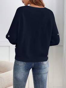 SHEIN Frenchy 女式深 V 领长袖休闲开衫，带心形印花和纽扣