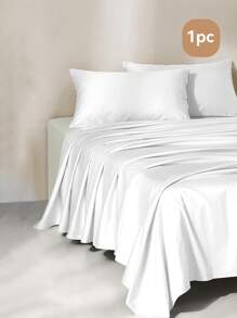 1pc Supersoft Plain Flat Sheet,Lightweight Cloud-Like Feel Bedding,Deep Pocket Bed Sheet, Soft And Breathable, For All Size Bed-Twin, Full, King, Queen Size Sheet