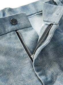 Manfinity VCAY Men's Printed Fabric Casual Long Cargo Pants, Suitable For Daily Wear