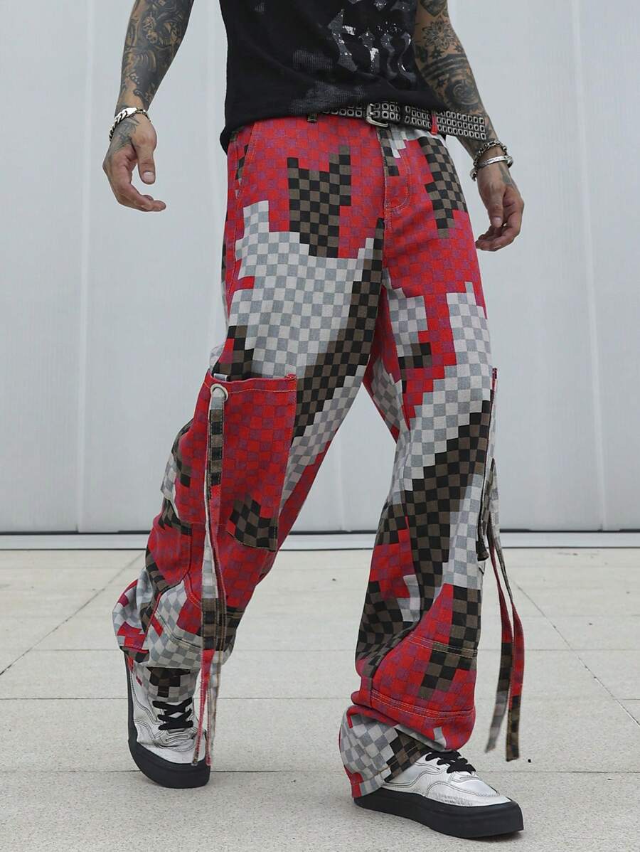 Manfinity EMRG Quần Jeans Denim Dáng Rộng, Dáng Thẳng, Túi Bên Hông, Dành Cho Nam - Nhiều màu - Xem 1