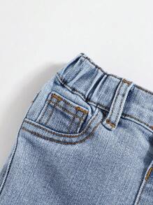 SHEIN Jeans en denim stretch bleu clair pour bébés garçons