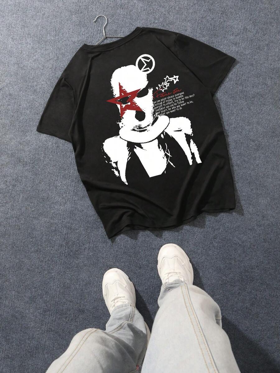 Manfinity EMRG 男士圆领短袖印花时尚宽松休闲T恤