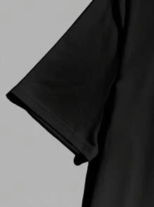 Manfinity Homme Valentine's Day Casual Spider Web & Heart Print Unisex Black T-Shirt, Great Gift For Boyfriend