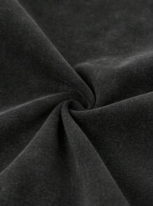 Muchica Áo khoác trùm đầu cho nữ có dây rút khóa kéo màu trơn dài tay kiểu dáng đơn giản - màu đen - Xem 8