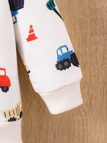 Baby Boy Graphic Print Crew Neck Tracksuit Set