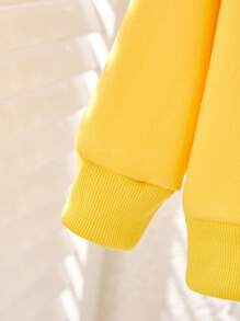 New Design Cute Mouse Ears & Bear Paw Print Hoodie Sweatshirt For Baby Girls, Family Matching Outfits Mommy And Me (Sold Separately In 3pcs) - Yellow - View 8