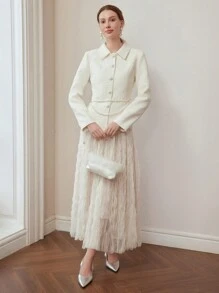 MOTF PREMIUM SINGLE BREASTED COLLAR COAT - White - View 6