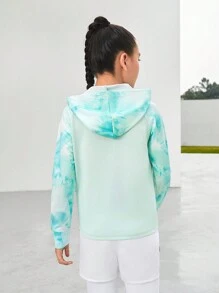 SHEIN Fashion Color Block Outdoor Sports & Casual Stretch Pants For Girls - Baby Blue - View 2