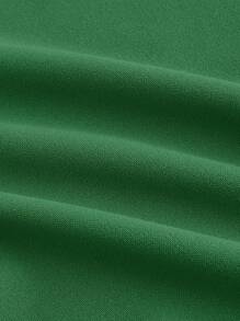 SHEIN LUNE Plus Solid High Waist Comfy Pants - Green - View 3